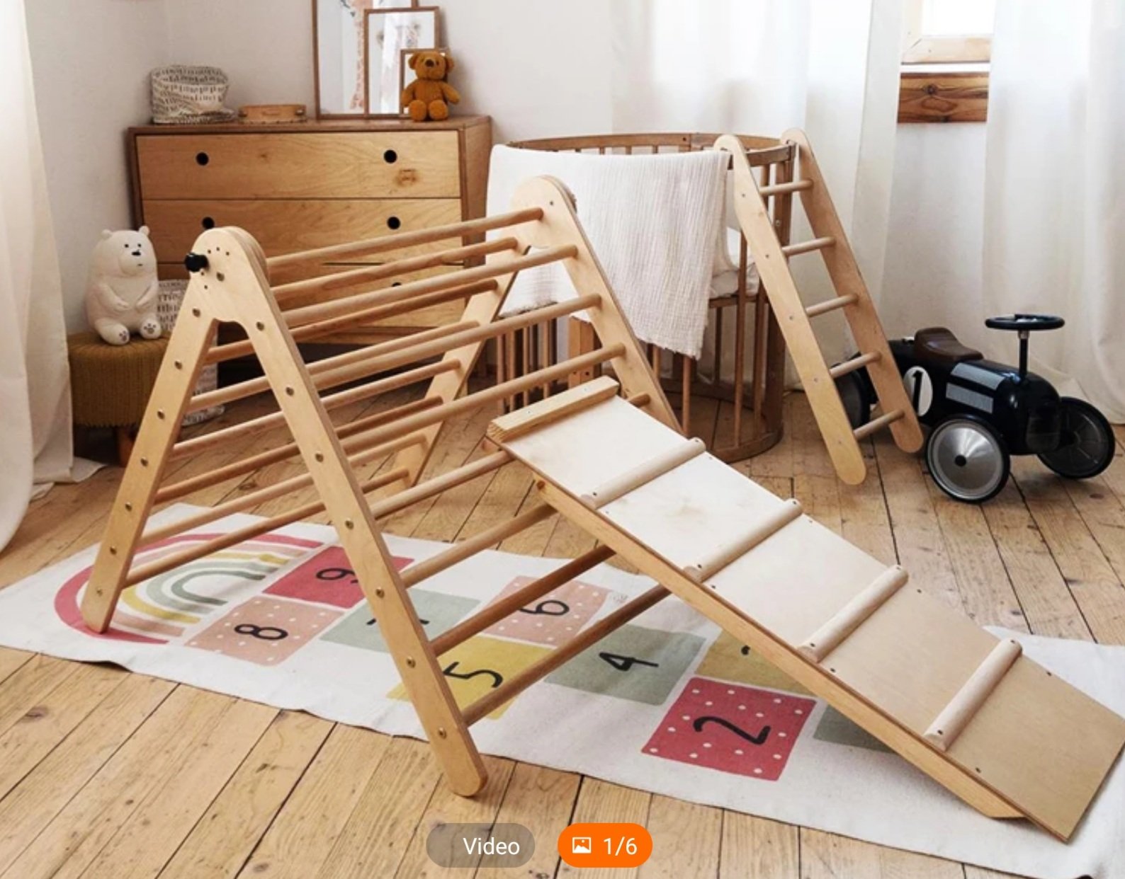 Triangle Kletterer Kletterbrett Montessori für Kinder und Kleinkinder Möbel Kletterdreieckure Pickler Art