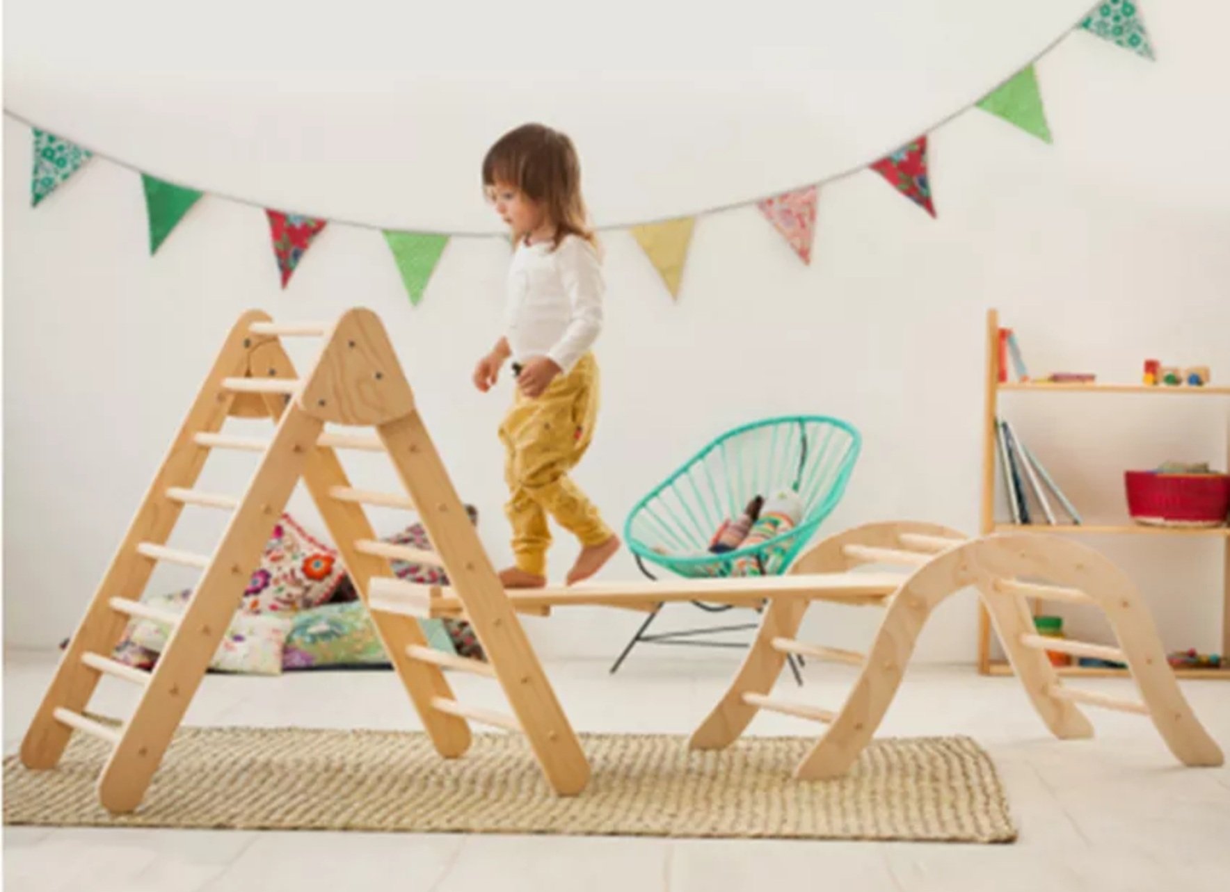 Triangle Kletterer Kletterbrett Montessori für Kinder und Kleinkinder Möbel Kletterdreieckure Pickler Art