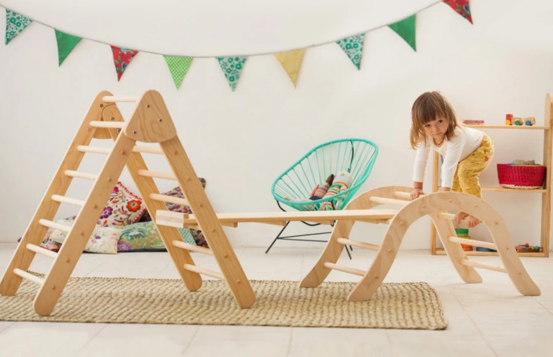 Triangle Kletterer Kletterbrett Montessori für Kinder und Kleinkinder Möbel Kletterdreieckure Pickler Art