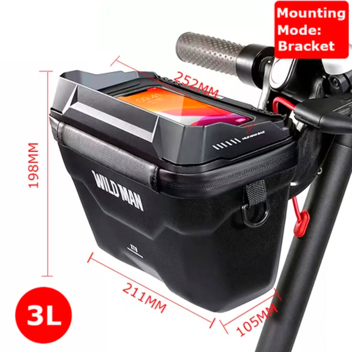 WILDMAN 3L Tasche mit Lenkerabdeckung Model 2 Ninebot Xiaomi Soflow Viron Denver uvm